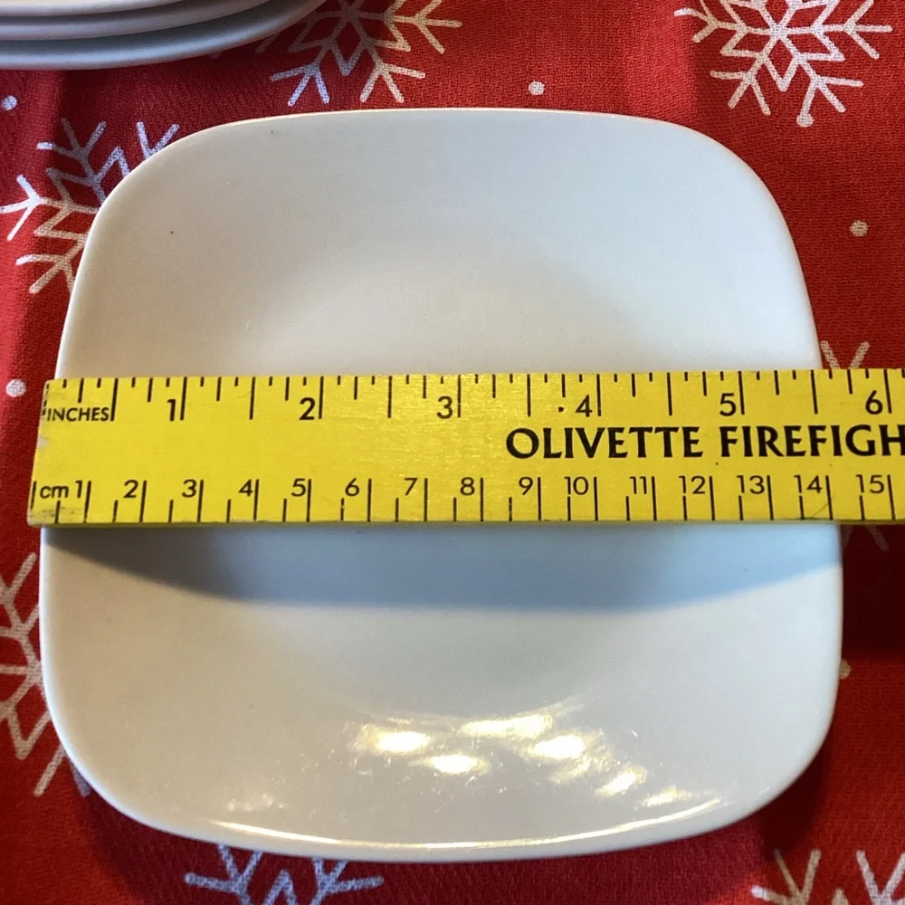 White Elements Square Plates - set of 4 - 5.5 inches across